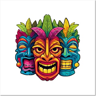 Three Tiki Masks Posters and Art